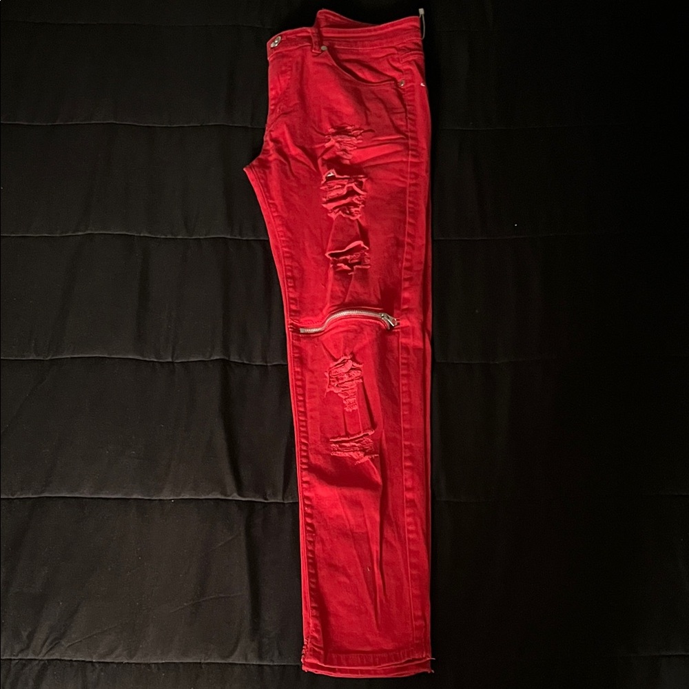 Men's Red Skinny Jeans